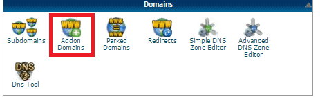 click on Addon Domains