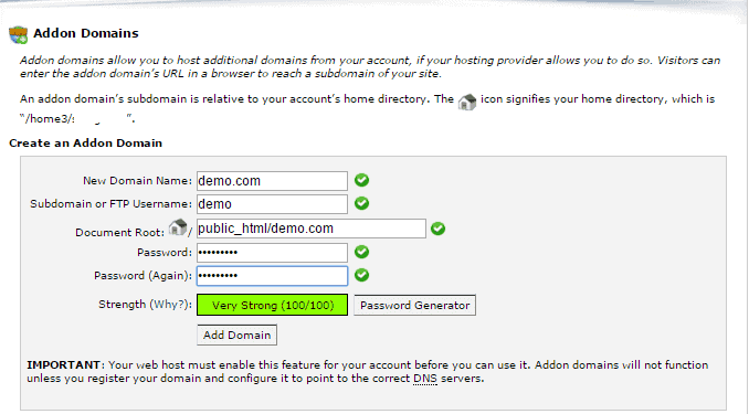 hostgator-cpanel-add-addon-domain