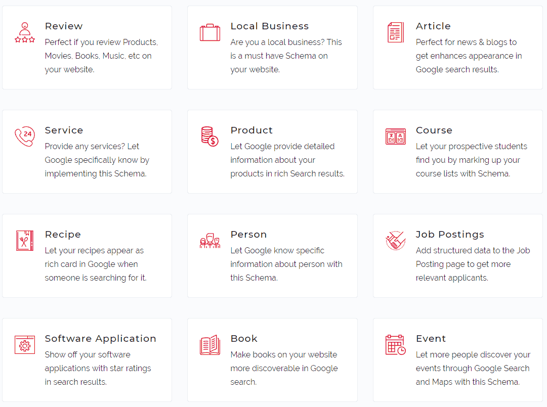 All In One Schema Pro Schema Types