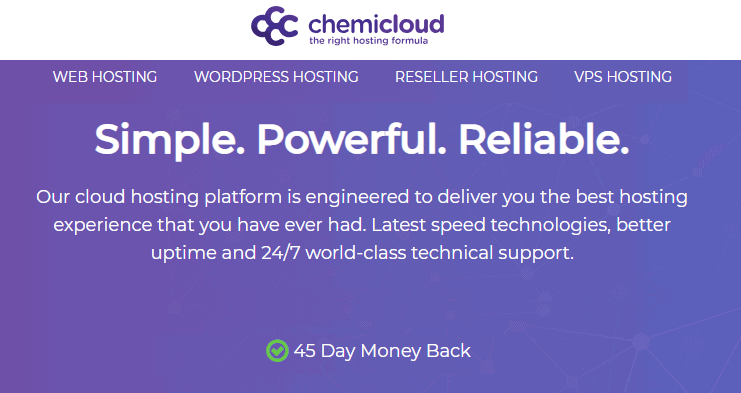 ChemiCloud The right hosting formula