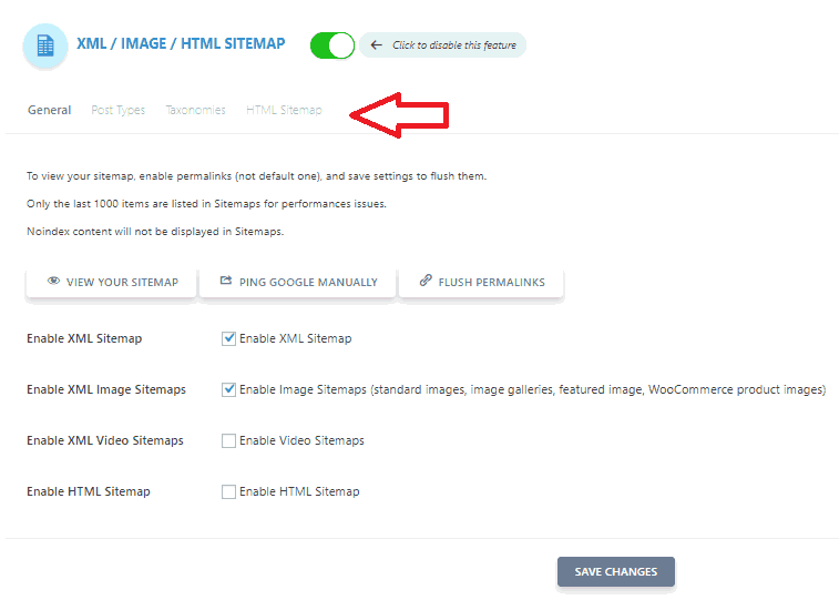 SEOPress XMLSitemap Settings