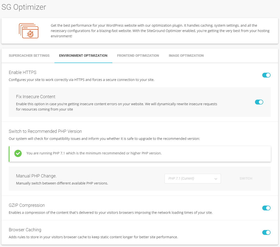 SG Optimizer-Environmental Optimization