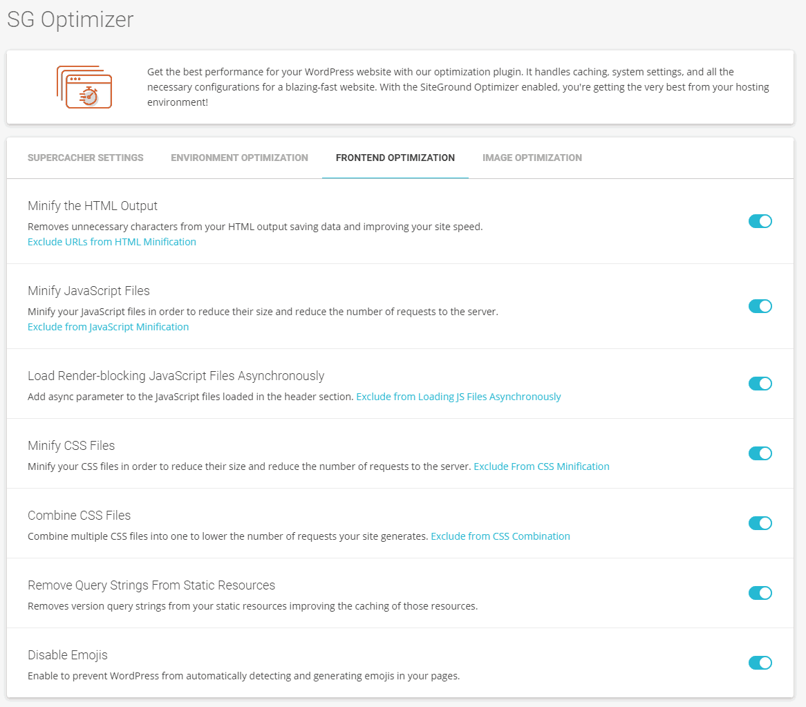 SG Optimizer-FrontEnd Optimization