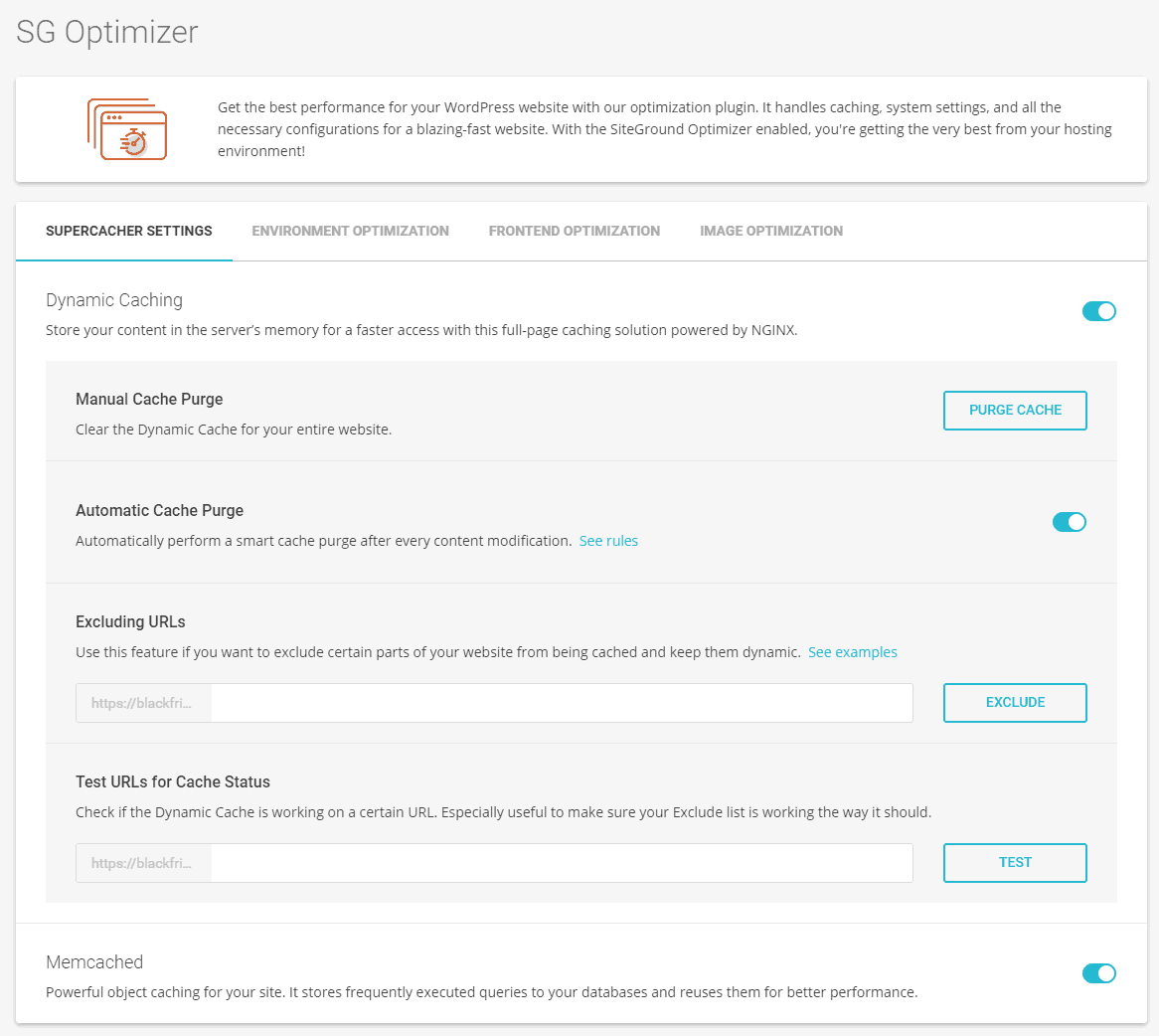 SG Optimizer-SuperCacher Settings