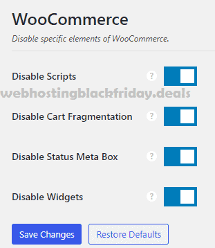 Disable specific elements of WooCommerce