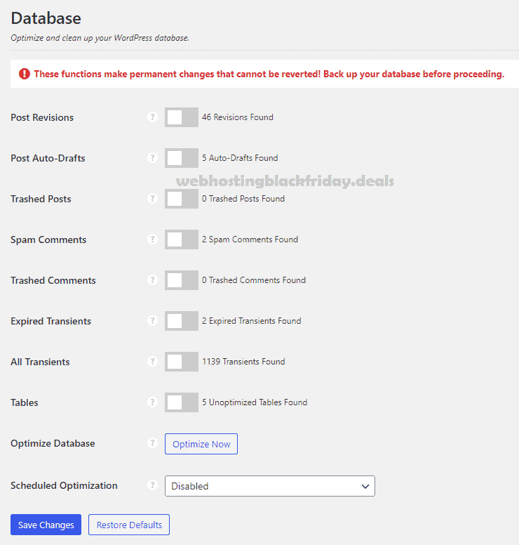 Optimize and clean up your WordPress database