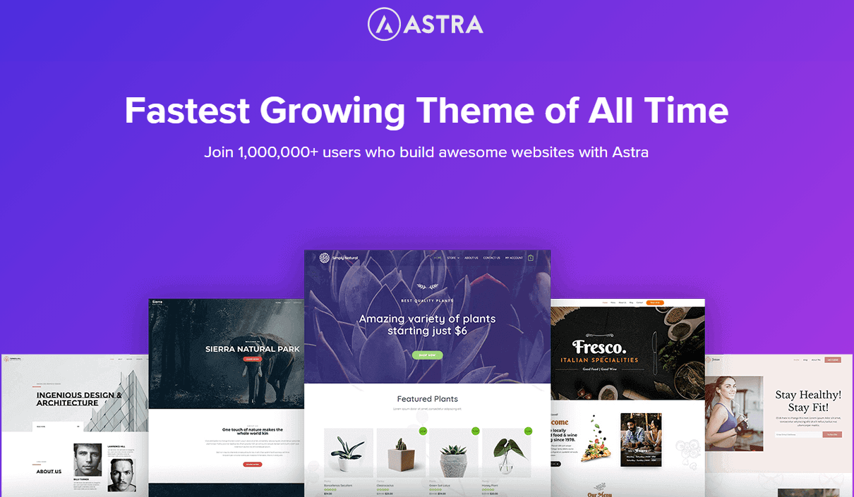 Astra WordPress Theme Free vs Pro - astra Fastest Growing Theme