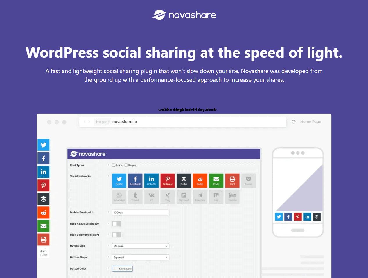 Novashare Fast and Lightweight Social Sharing Plugin for WordPress