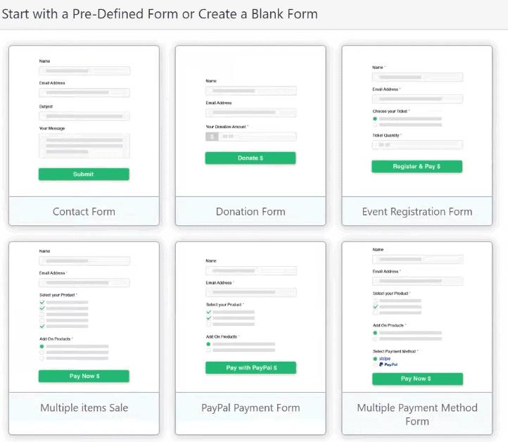 Paymattic Pre-built Payment Forms