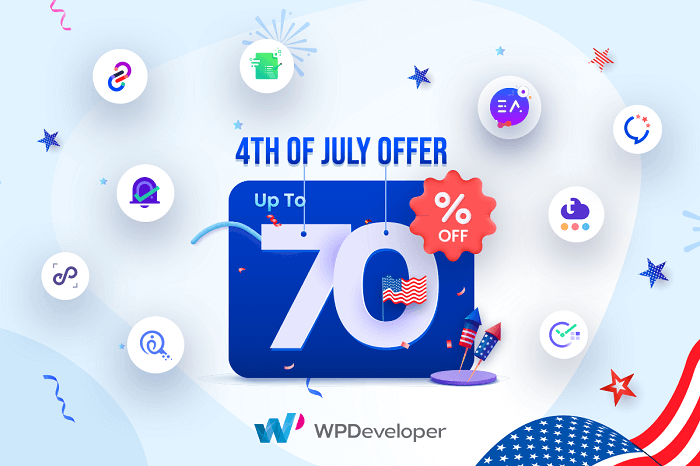 WPDeveloper 4th of July sale