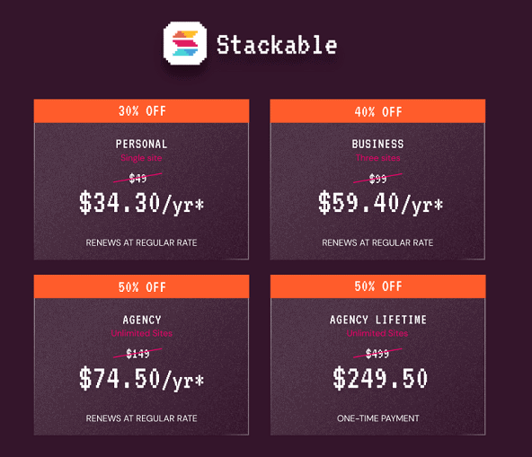 Stackable’s BLOCK Friday Sale